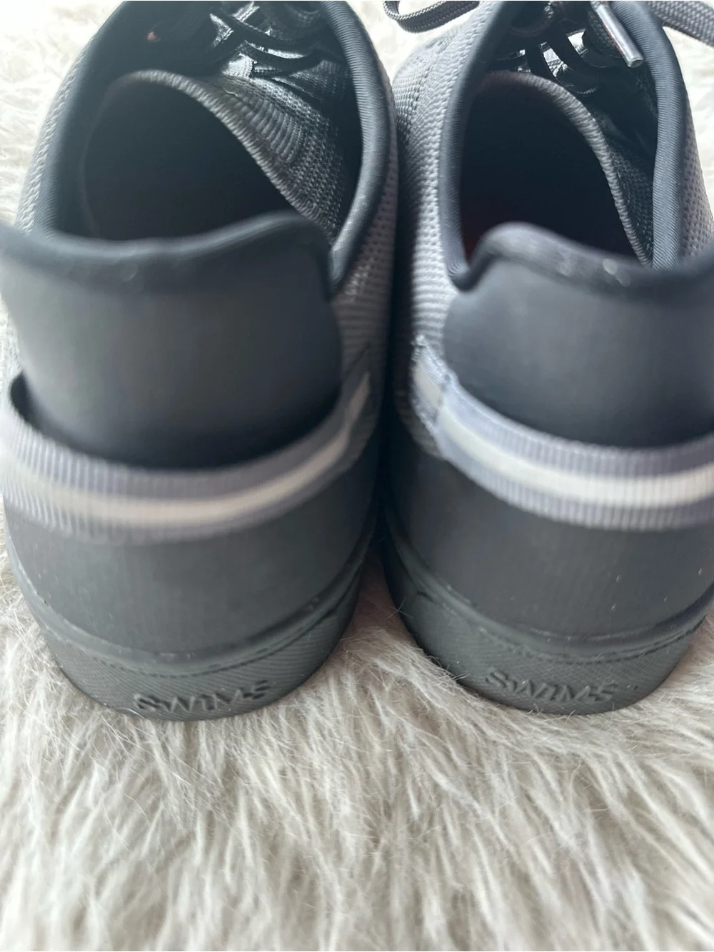 Swims Men's Gray Knit Tennis Sneakers with Orange Eyelet Accents 11